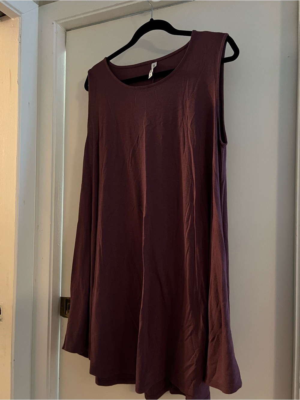 Sleeveless Flowy Swing Tank Dress - Plum with pockets